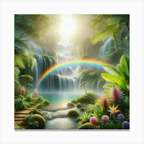 Rainbow In The Jungle Canvas Print