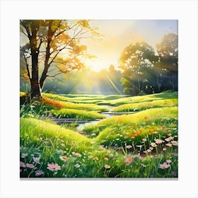 Of A Flower Field Canvas Print