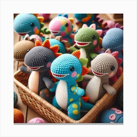 Amigurumi, dinosaur 1 Canvas Print