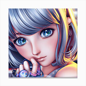 Anime Girl With Blue Eyes Canvas Print