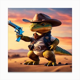 Cowboy Lizard Canvas Print
