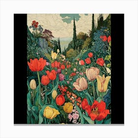 Tulips In The Garden 4 Canvas Print