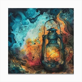 Lantern In The Night Canvas Print