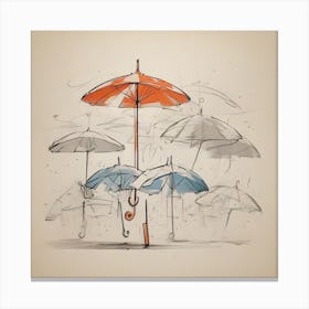 An Umbrellas Canvas Print