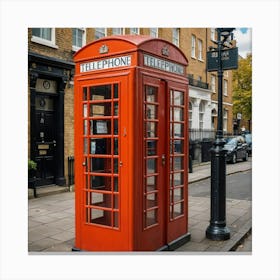 Red Telephone Booth In London Canvas Print