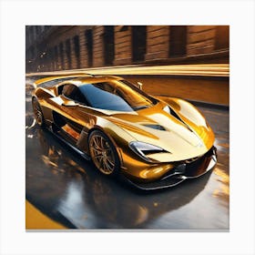 Golden Aston Martin 2 Canvas Print