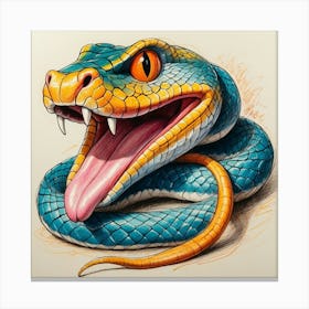 Snake Drawing Canvas Print