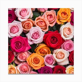 Colorful Roses Background 38 Canvas Print