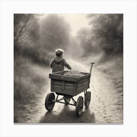 Boy In A Wagon 3 Canvas Print