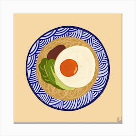 Asian Dish With Egg Square Canvas Print