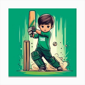 Cricket Player Playing Cricket Canvas Print