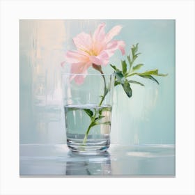 Pink Flower In A Glass Canvas Print