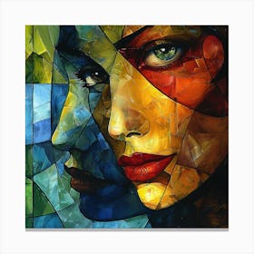 Two Women'S Faces 1 Canvas Print