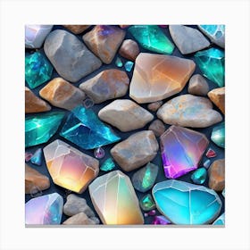 Colorful Stones Seamless Pattern Canvas Print