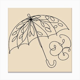 One line, An umbrella, Picasso style 1 Canvas Print