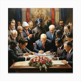 Trump Signing Canvas Print