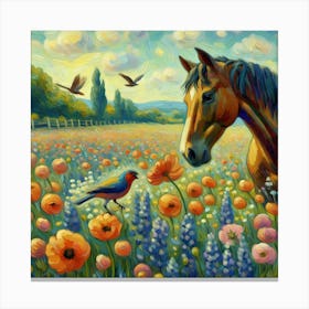 Horse In A Field 1 Canvas Print