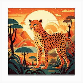 Cheetah In The Desert Canvas Print