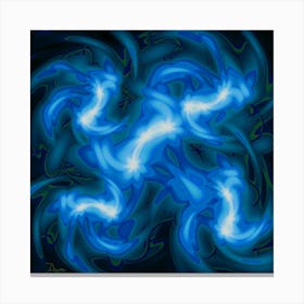 Glowing Light Blue Flowers 1 Canvas Print