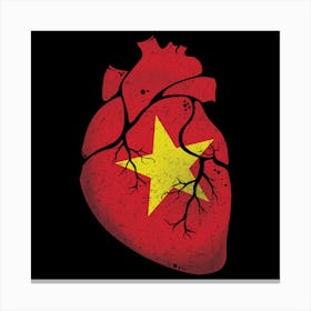 Vietnam Heart Flag Canvas Print
