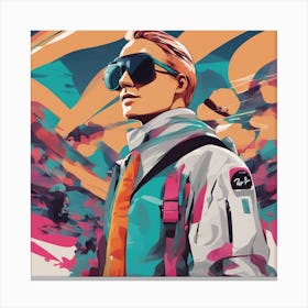 New Poster For Ray Ban Speed, In The Style Of Psychedelic Figuration, Eiko Ojala, Ian Davenport, Sci (5) 1 Canvas Print