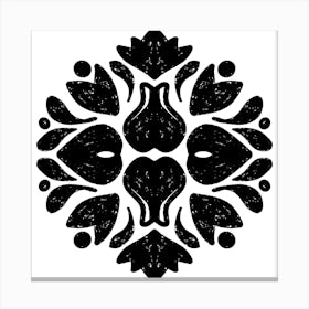 Black And White Floral Pattern 10 Canvas Print