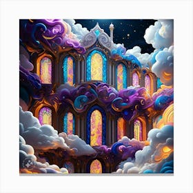 Moonlight in colourful clouds Canvas Print