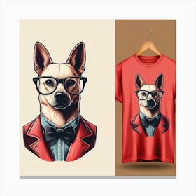 Dog With Glasses Canvas Print