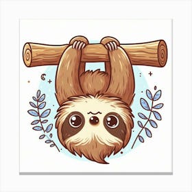 Line Art sloth Canvas Print