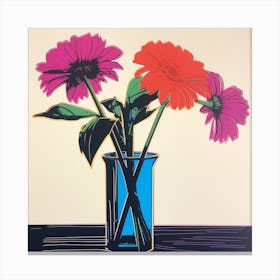 Gerbera Daisy 1 Pop Art Illustration Square Canvas Print