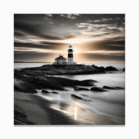 Lighthouse At Sunset 44 Canvas Print