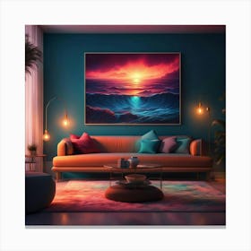 Sunset In The Living Room 1 Canvas Print