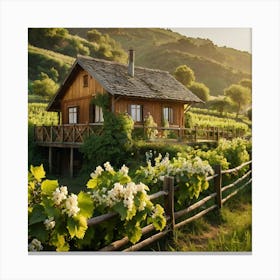 Vineyard House In The Countryside Canvas Print