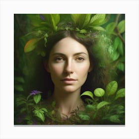 Woman In The Forest Canvas Print