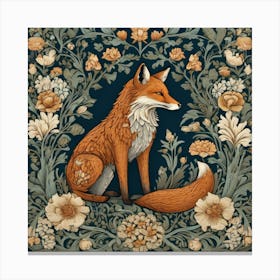 william morris inspired fox 4 Canvas Print