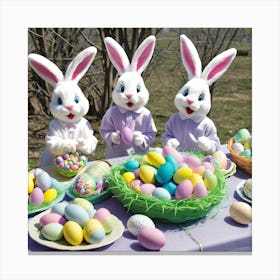 Easter Bunnies Canvas Print