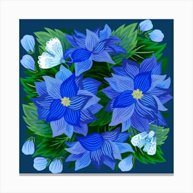 Blue Floral Canvas Print