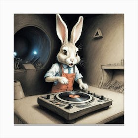 Rabbit Dj 7 Canvas Print