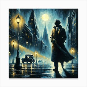 Detective At Night Canvas Print