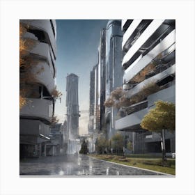 Futuristic Cityscape 248 Canvas Print