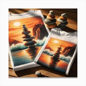 Rock Stacks At Sunset Canvas Print