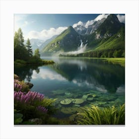 Lake In The Mountains 3 Canvas Print