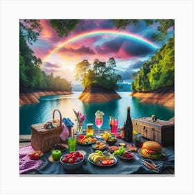 Rainbow Picnic Canvas Print