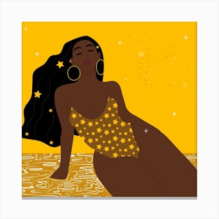 Twinkle Brown Square Canvas Print