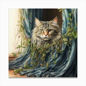 Cat In The Window 6 Canvas Print