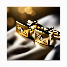 Gold Cufflinks Canvas Print