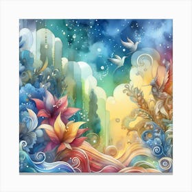 Colorful Watercolor Painting Canvas Print