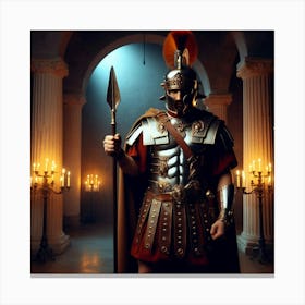 Roman Soldier In Armor Canvas Print