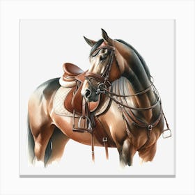 Horse With Bridle Canvas Print