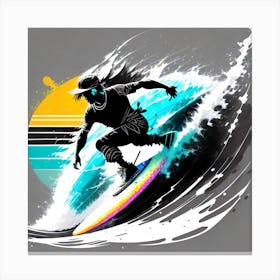 Surfer Riding A Wave 1 Canvas Print